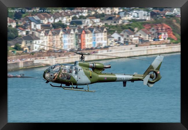 Royal Marines Gazelle Helicopter - Dawlish Framed Print by Steve H Clark