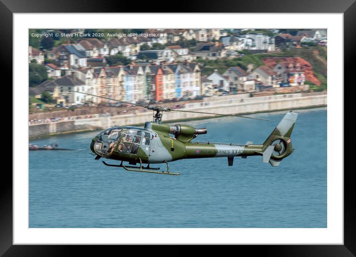 Royal Marines Gazelle Helicopter - Dawlish Framed Mounted Print by Steve H Clark