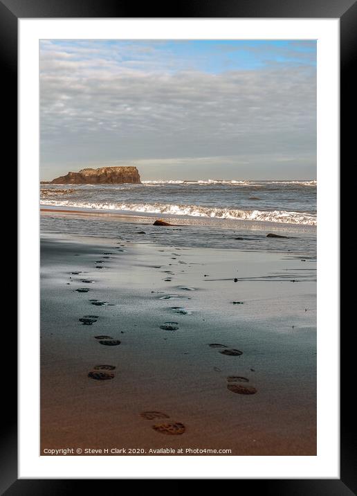 Footprints in the Sand Framed Mounted Print by Steve H Clark