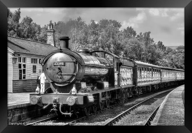 Q6 Class Locomotive - Black and White Framed Print by Steve H Clark