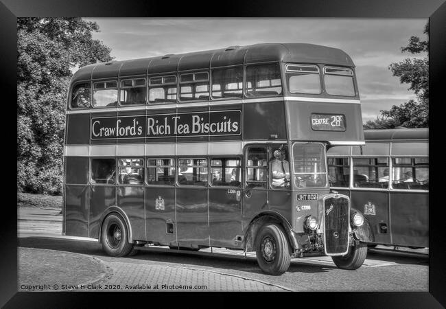 Bristol  Bus - Black and White Framed Print by Steve H Clark