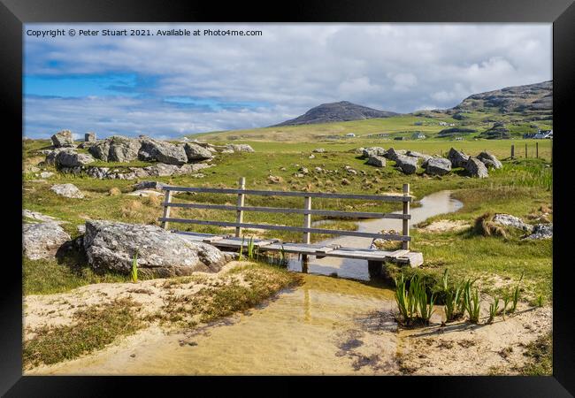 Borve Beach and Camping site on the isle of Barra Framed Print by Peter Stuart