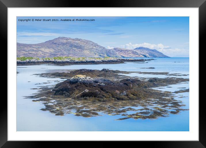 Prince's Beach is located on the west side of the Isle of Eriska Framed Mounted Print by Peter Stuart