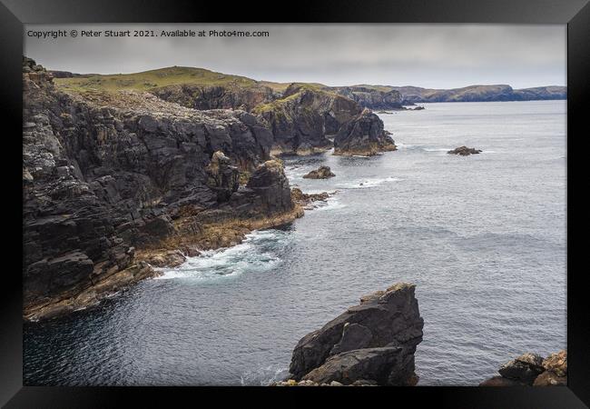 Headland onj the coast near to Shawbost on the West coast of the Framed Print by Peter Stuart