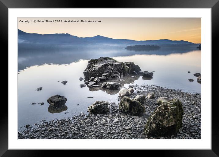 Cloud inversion on Lake Derwentwater near Keswick in the Lake Di Framed Mounted Print by Peter Stuart