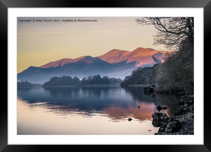 Walking from Casterigg to Walla Crag and ashness Bridge Framed Mounted Print by Peter Stuart