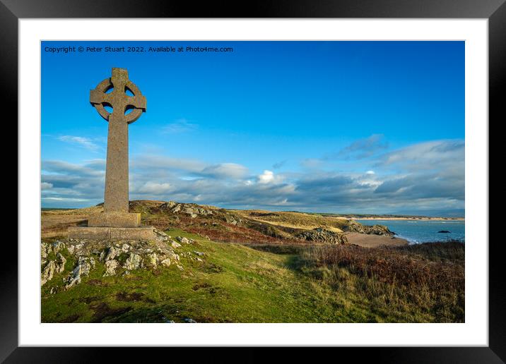 Celti Cross on the Isle of Anglesey Framed Mounted Print by Peter Stuart