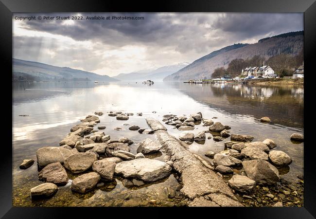 Loch Tay is a freshwater loch in the central highlands of Scotla Framed Print by Peter Stuart