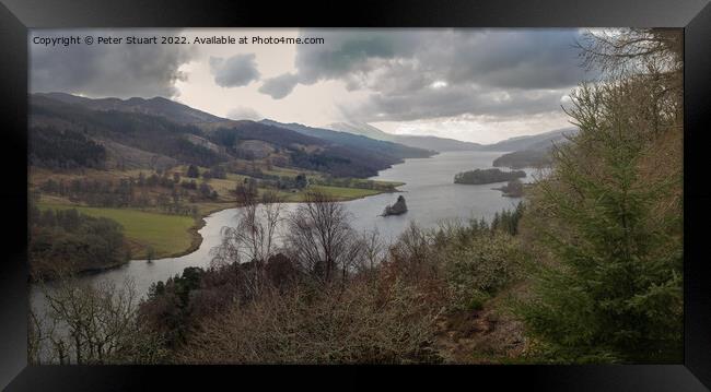 The Queens view at Loch Tummel near Pitlochry in Scotland Framed Print by Peter Stuart