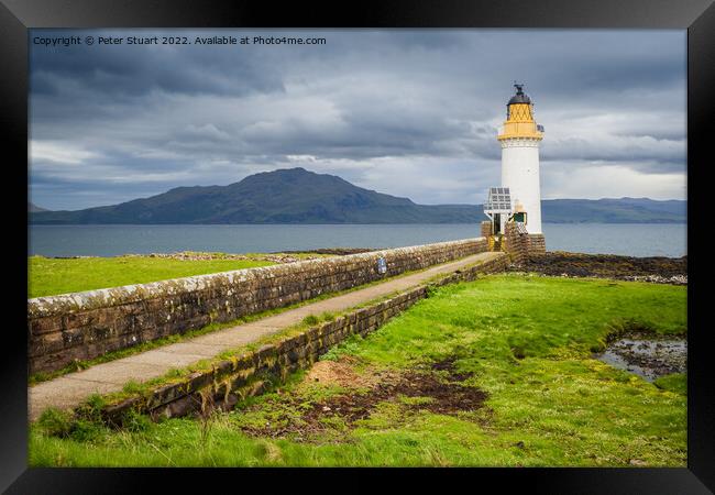 Rubha nan Gall lighthouse is located north of Tobermory on the I Framed Print by Peter Stuart