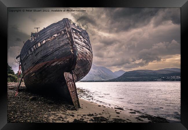 Corpach Shipwreck near Fort william in the Scottish Highlands Framed Print by Peter Stuart