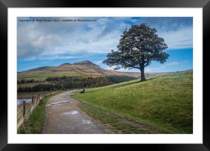 Walking around Dovestone reservoir near Greenfield in the North  Framed Mounted Print by Peter Stuart