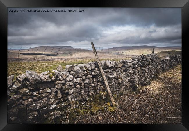 Wild Boar Fell and Archy Styrigg in the Yorkshire Dales near to  Framed Print by Peter Stuart