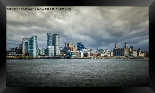 Liverpool Skyline from Seacombe Framed Print by Peter Stuart