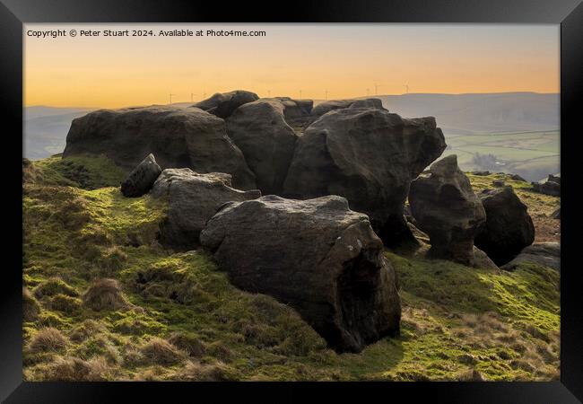 The Bridestone Rocks Framed Print by Peter Stuart