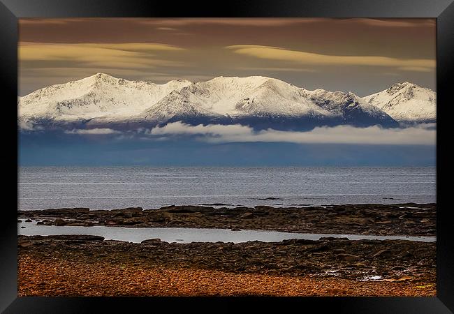 Across the Sea to  Arran Framed Print by Peter Stuart