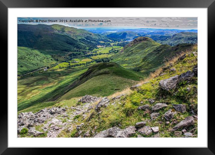 Helm Crag and Steel Fell Framed Mounted Print by Peter Stuart