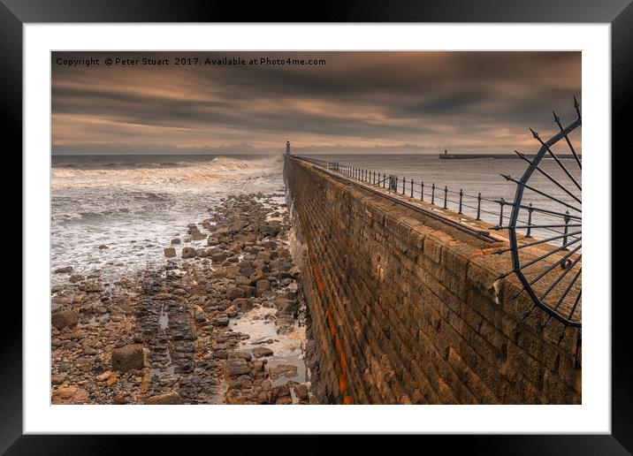 Tynemouth Harbour, Northumberland Framed Mounted Print by Peter Stuart