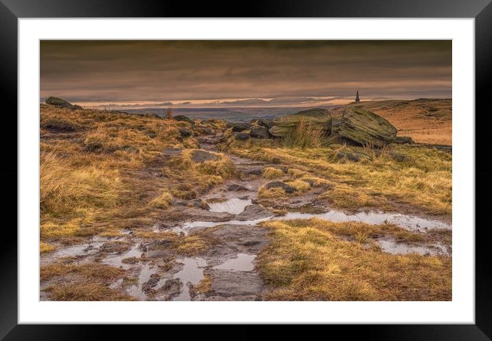 Stoodley Pike and the Pennine Way Framed Mounted Print by Peter Stuart