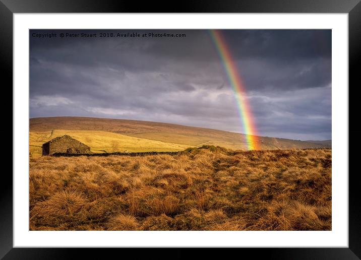 Dales Rainbow Framed Mounted Print by Peter Stuart