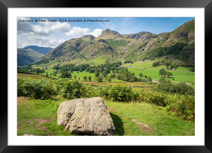 Langdale Pikes Framed Mounted Print by Peter Stuart