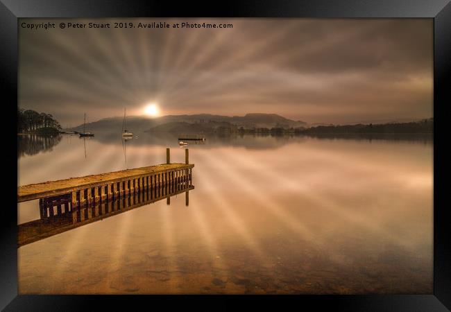 Misty Windermere Framed Print by Peter Stuart