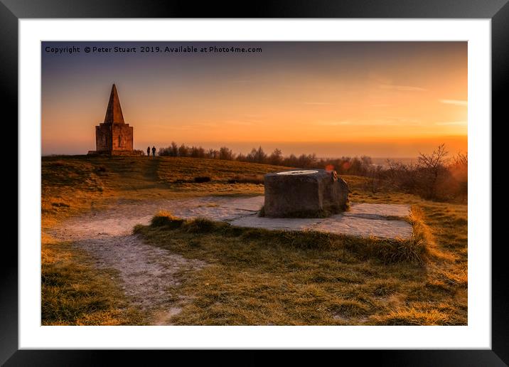 Sunset at Ashurst Beacon Framed Mounted Print by Peter Stuart