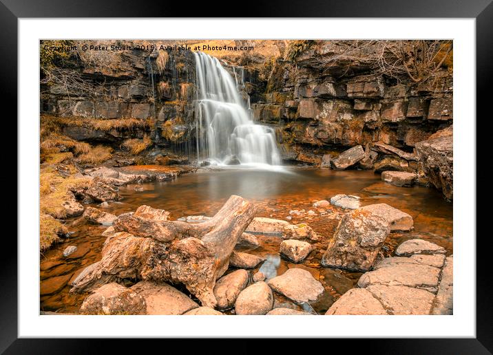 East Gill Force, Swaledale Framed Mounted Print by Peter Stuart