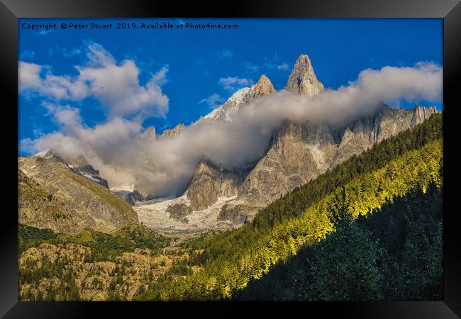 Aiguille du Dru, Chamonix, French Alps Framed Print by Peter Stuart