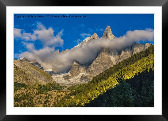 Aiguille du Dru, Chamonix, French Alps Framed Mounted Print by Peter Stuart
