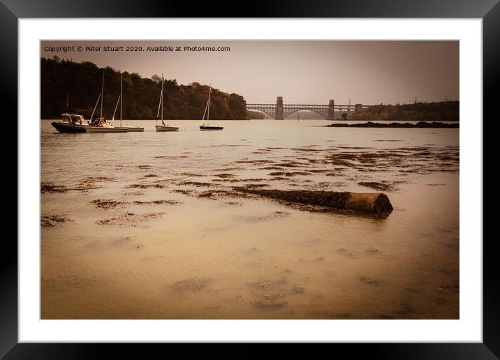 Sailing boats on the Menai Straits near Anglesey Framed Mounted Print by Peter Stuart
