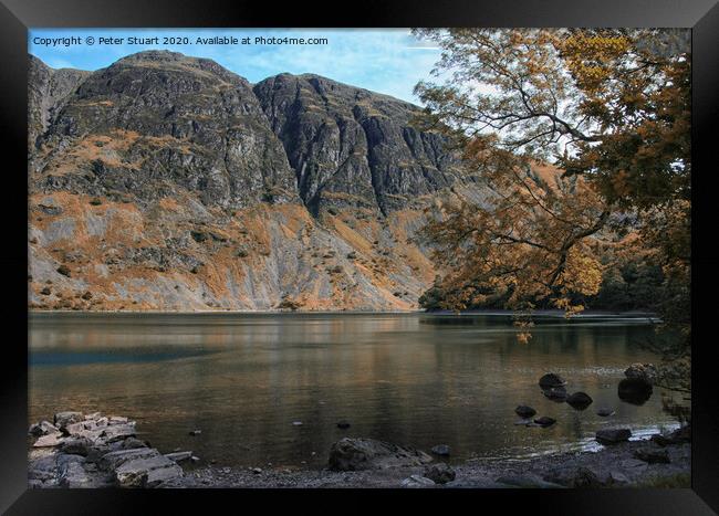 The Wasdale Screes and Raven Crag in the wasdale Valley Framed Print by Peter Stuart