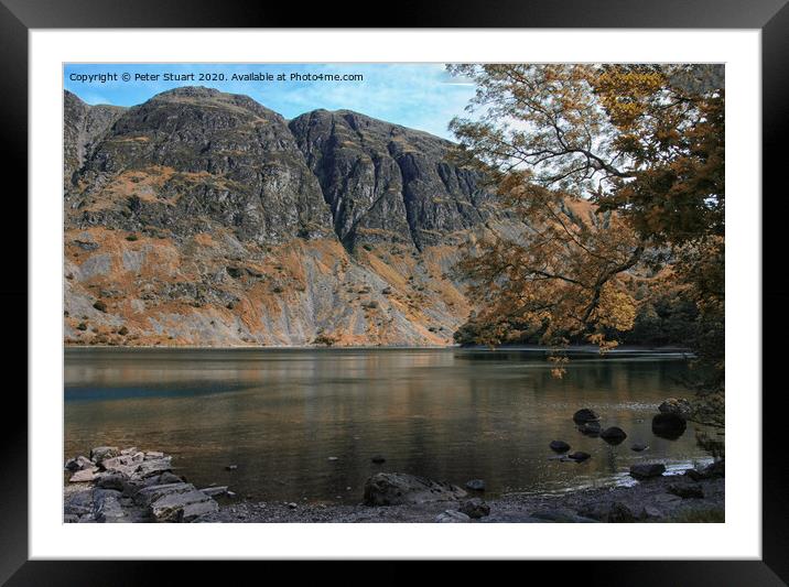 The Wasdale Screes and Raven Crag in the wasdale Valley Framed Mounted Print by Peter Stuart
