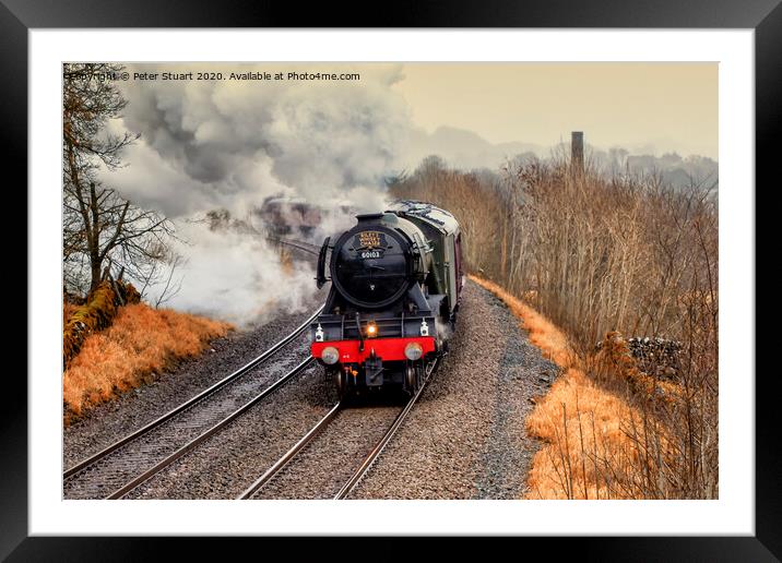 The Flying Scotsman on the Settle to Carlisle train line Framed Mounted Print by Peter Stuart