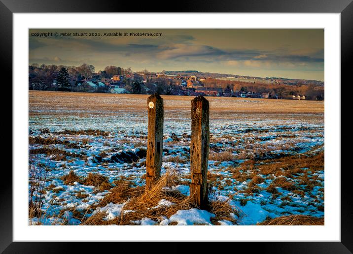 Winter walking at Longshaw near Billinge Framed Mounted Print by Peter Stuart