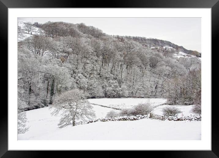 Winter landscape in Calderdale. Framed Mounted Print by David Birchall
