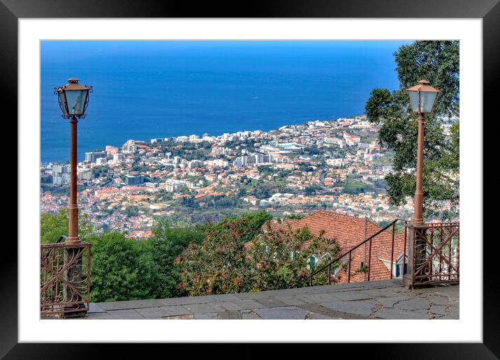 View to Funchal from Monte. Framed Mounted Print by David Birchall