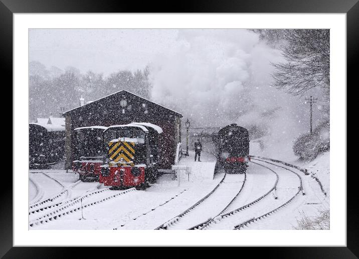 The station yard at Oxenhope. Framed Mounted Print by David Birchall