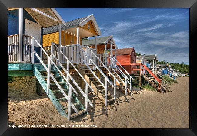 Beach Huts at Wells-Next-The-Sea Framed Print by David Birchall