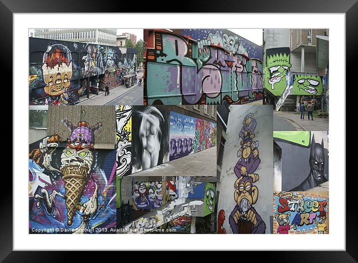 Graffiti Art Compilation Framed Mounted Print by David Birchall
