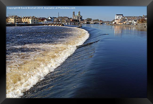 River Shannon Weir at Athlone, Southern Ireland. Framed Print by David Birchall
