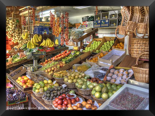 Funchal fruit market. Framed Print by David Birchall