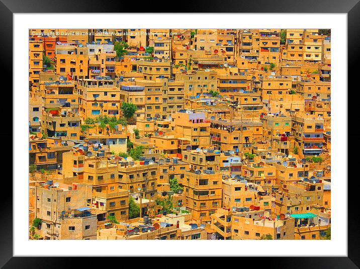 Yellow Maze in Amman, Jordan Framed Mounted Print by David Birchall