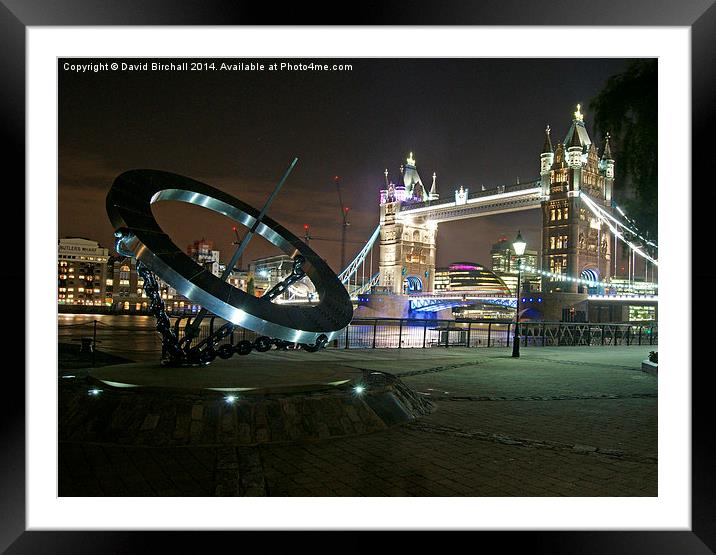 Tower Bridge At Night Framed Mounted Print by David Birchall