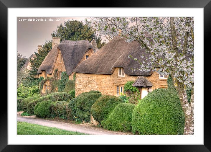 Oxfordshire Thatch at Great Tew Framed Mounted Print by David Birchall