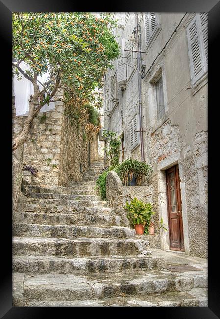 Dubrovnik Old Town Steps Framed Print by David Birchall