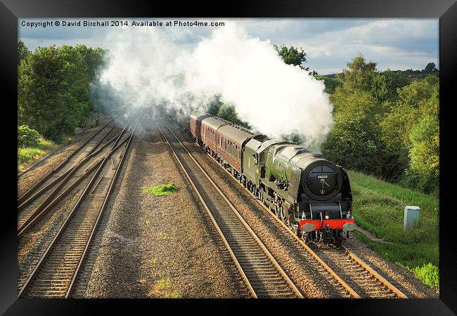 46233 Duchess Of Sutherland at speed. Framed Print by David Birchall