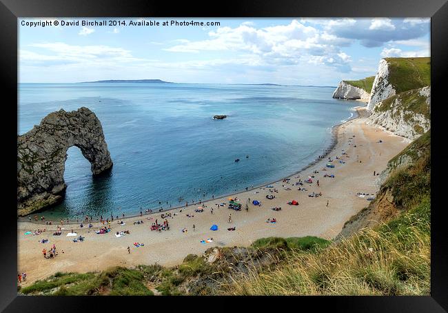 Beach at Durdle Door Framed Print by David Birchall