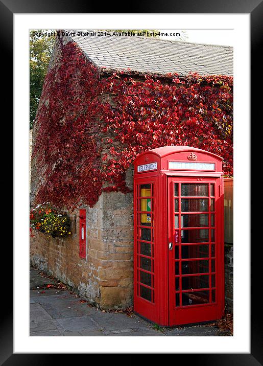  Red Telephone Box in Nottinghamshire Framed Mounted Print by David Birchall
