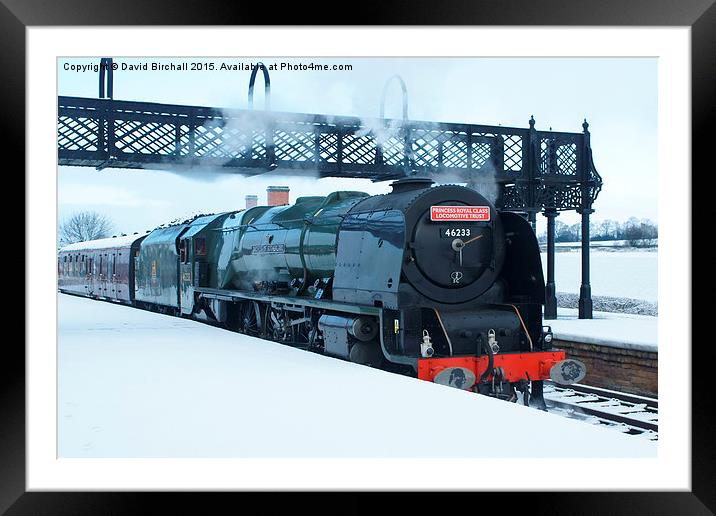 Steam locomotive 46233 Duchess Of Sutherland in sn Framed Mounted Print by David Birchall